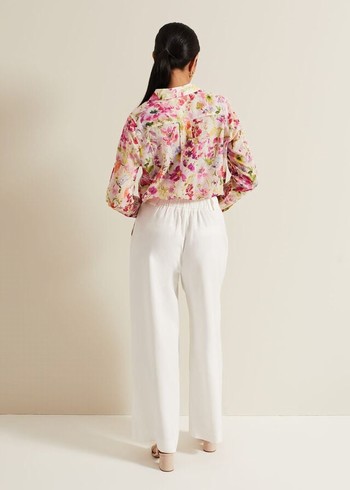 Phase Eight Petite Tyla Wide Legs Trousers White Canada | YBWTQV-419